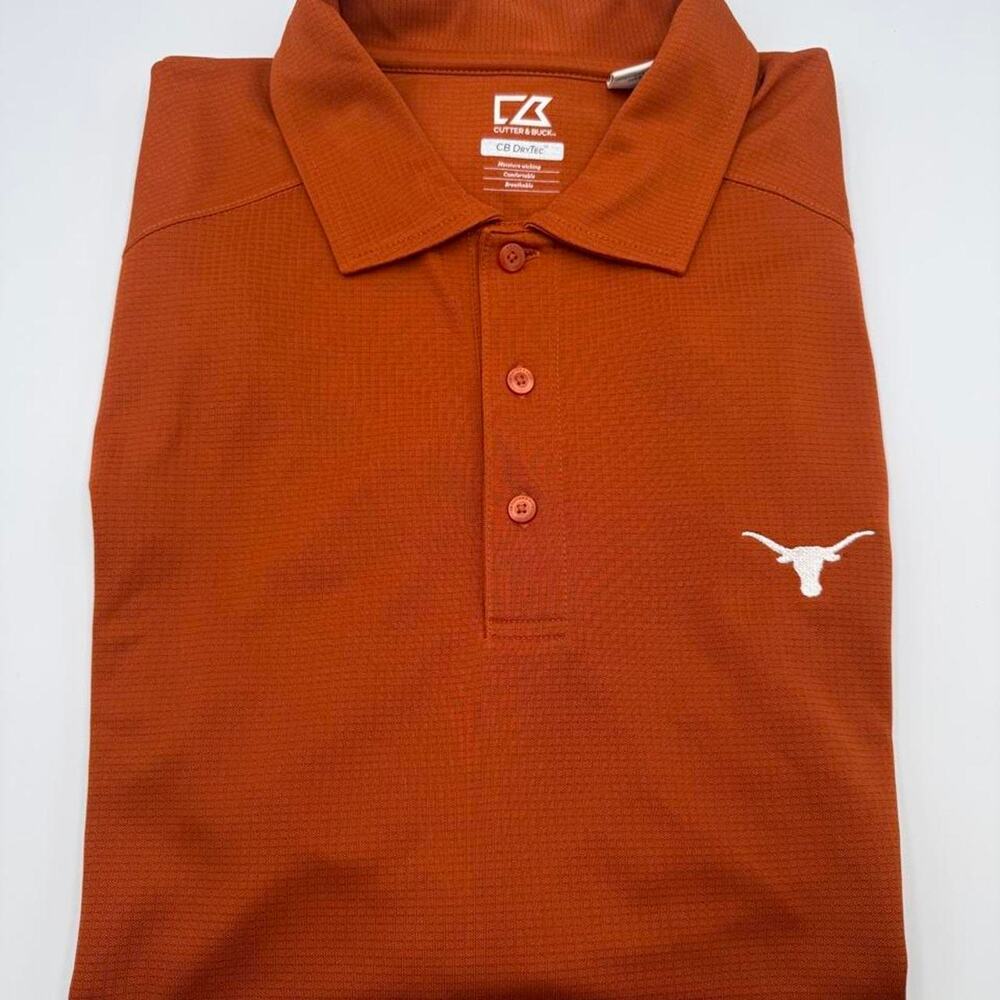 Cutter & Buck university of Texas Longhorns golf polo orange size large